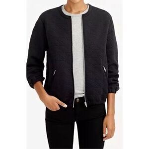 J. Crew Factory Quilted Black Bomber Jacket